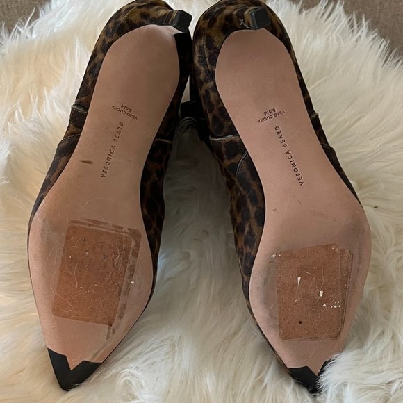 Veronica Beard Lexi Leopard print Suede Zip Booties - size 5 1/2 - Picture 4 of 6
